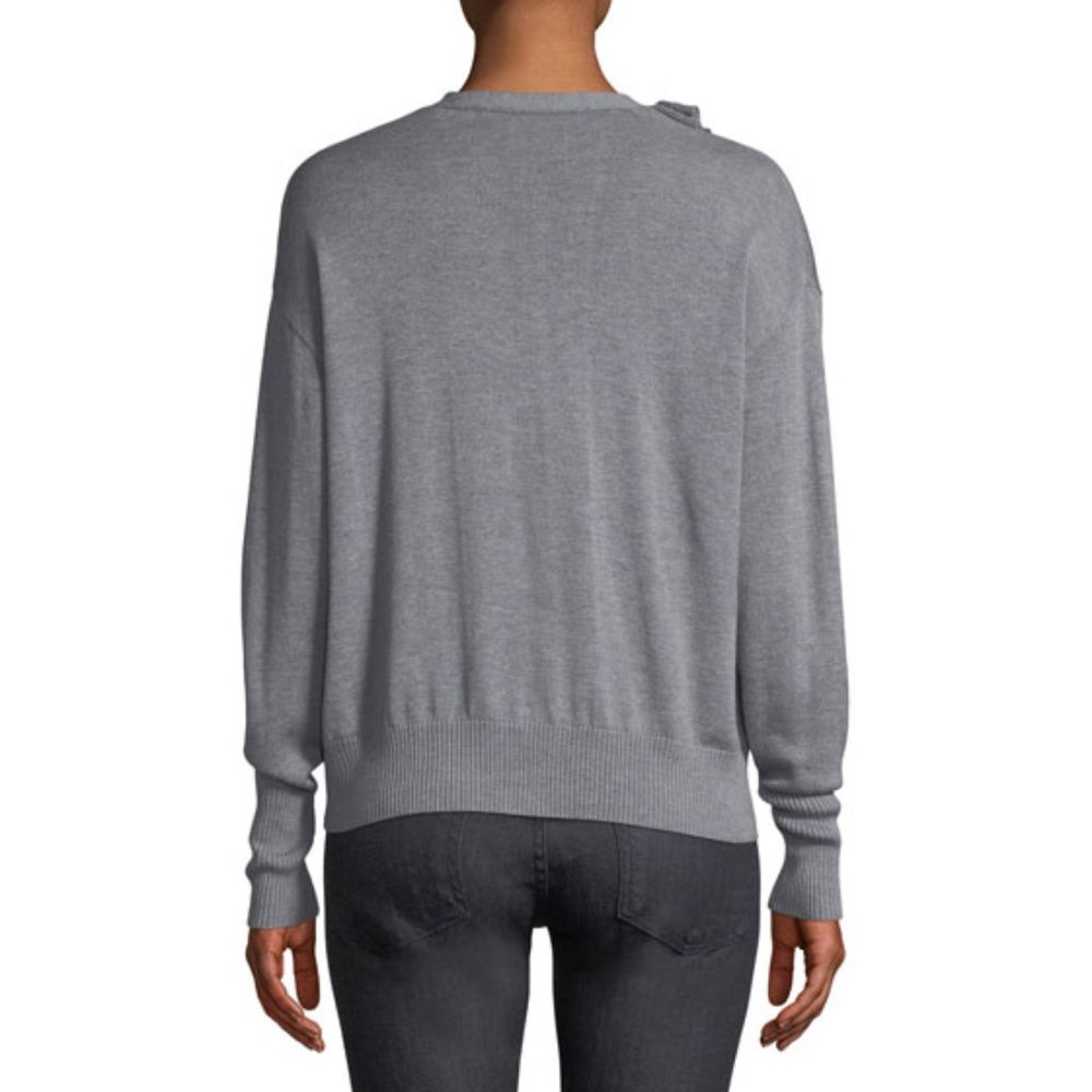 Cinq A Sept Tous Les Jours Gaetana Silk Cashmere Ruffle Trim Cardigan Sweater - Picture 8 of 13